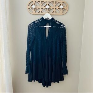 Free People New Tell Tale Lace Tunic Black Sz XS